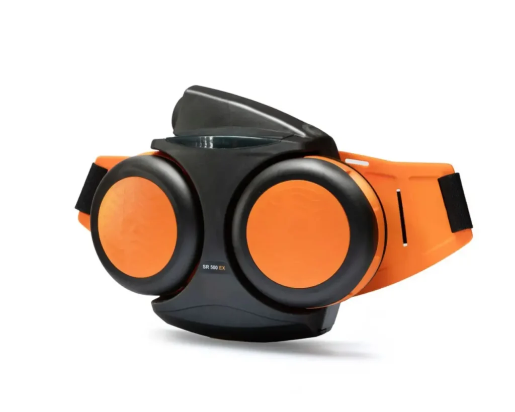 SR 500 EX with filters and head-tops in Sundström fan-assisted respiratory protective devices